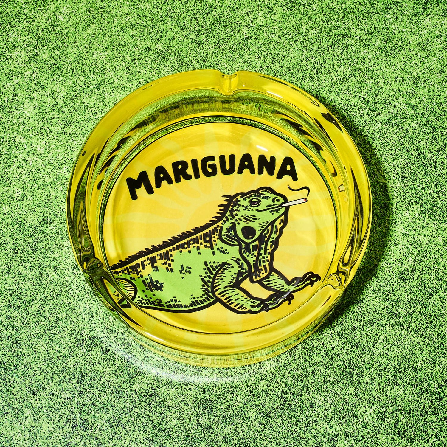 Mariguana Glass Ashtray Ashtray - Boxed - For Dad Gifts