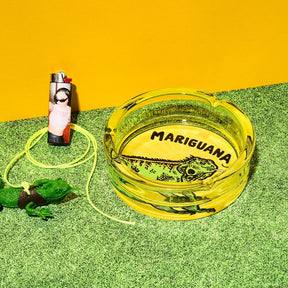 Mariguana Glass Ashtray Ashtray - Boxed - For Dad Gifts