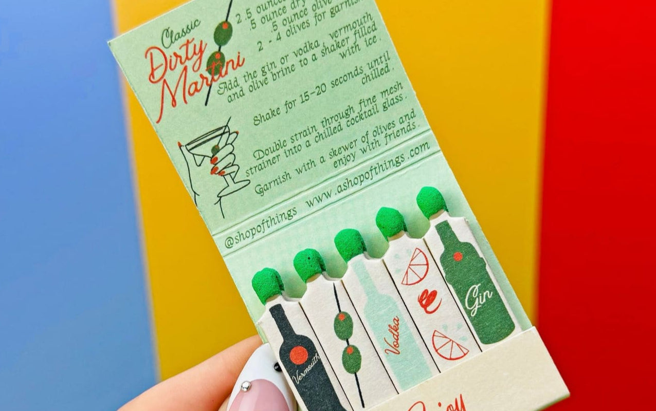 Martini Matchbook Birthday Gifts - For Mom - Kitsch