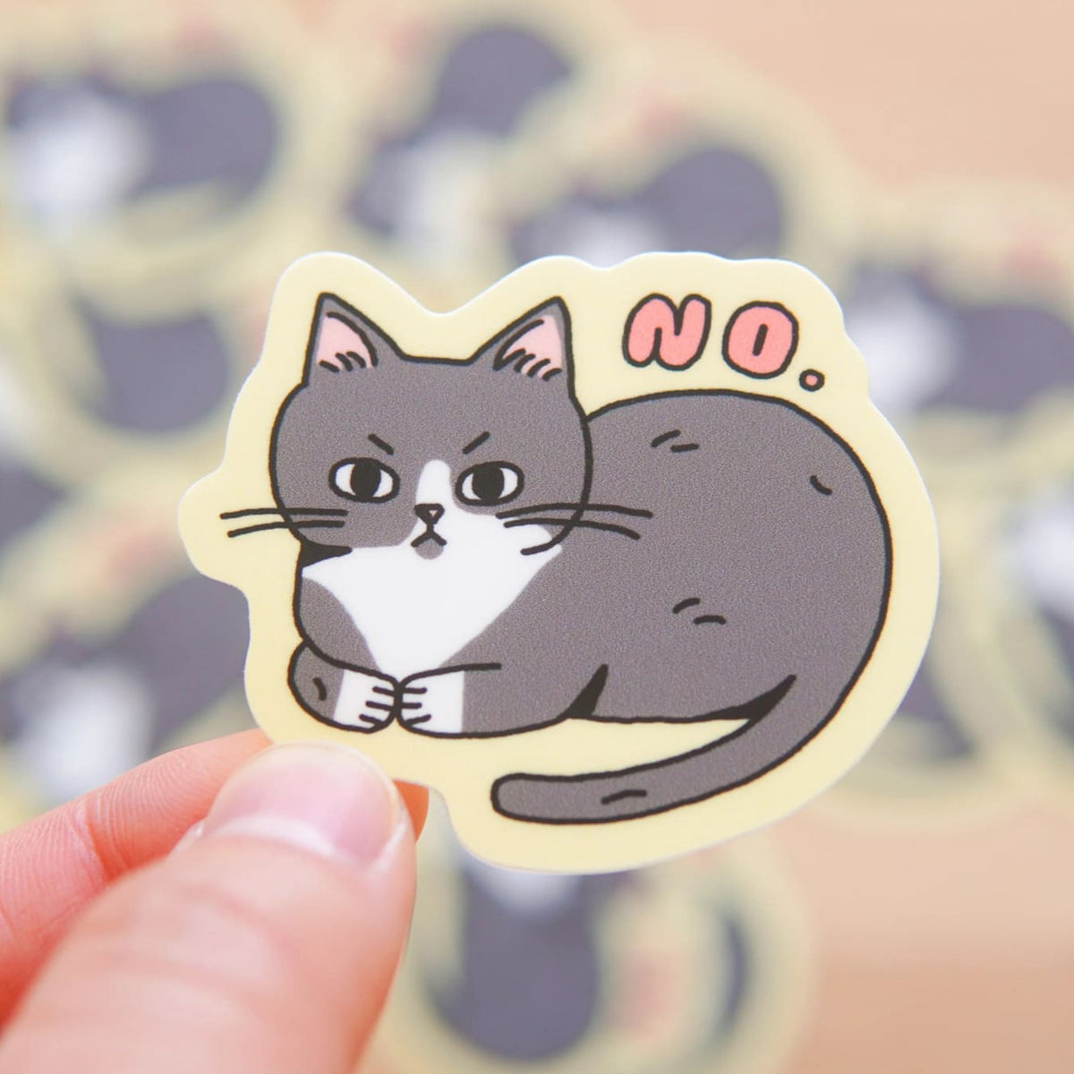 Matte Vinyl Sticker Mw no Cat Cat - Lover - Cats - Cute