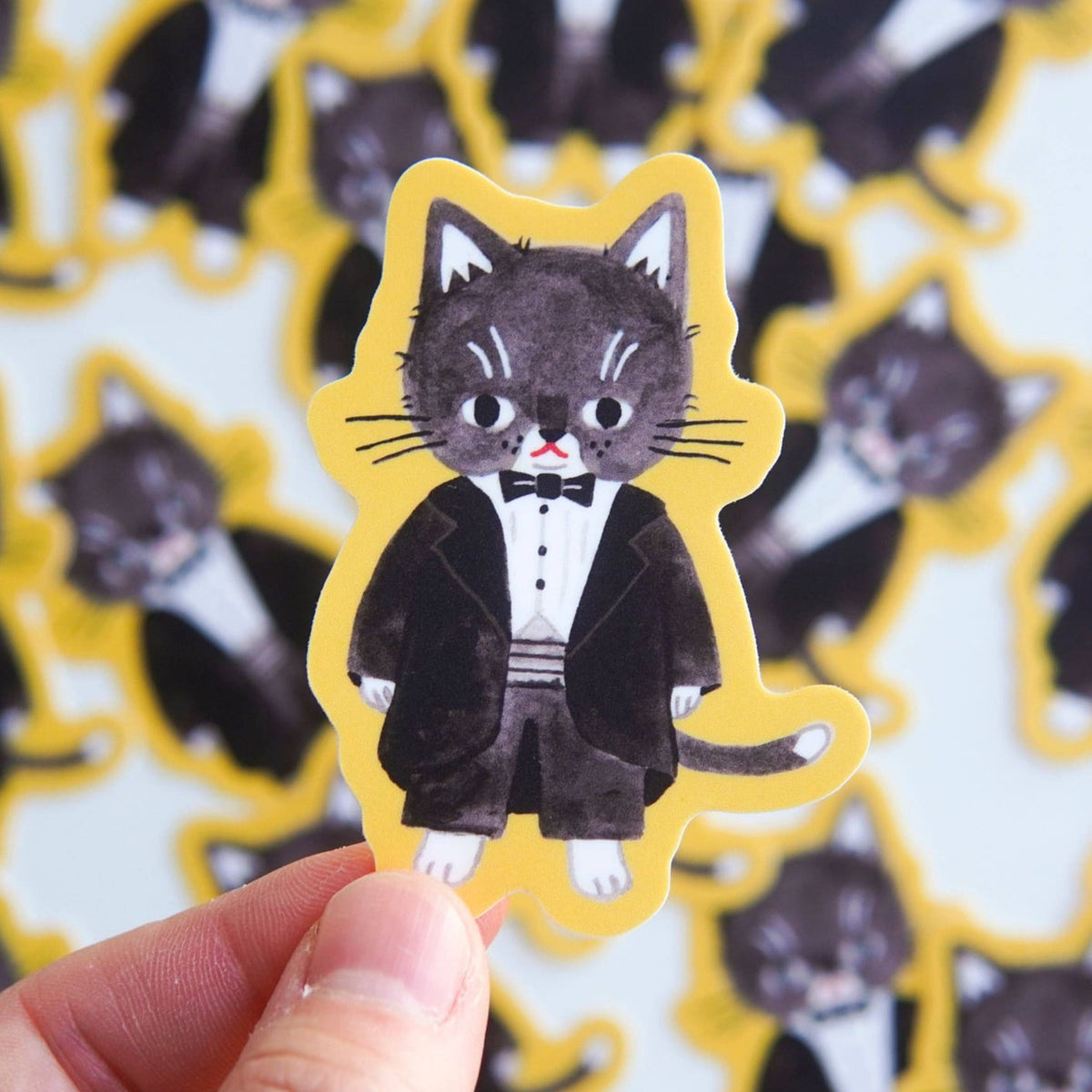 Matte Vinyl Sticker Mw Tuxedo Cat Decorative Sticker