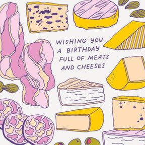 Meats and Cheeses Birthday Greeting Card A2 - Gifts - Fake