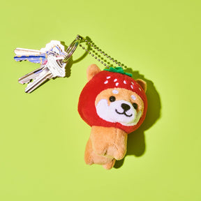 Memeshiba Plush Bag Charm - Strawberry Bag Charm - Dog