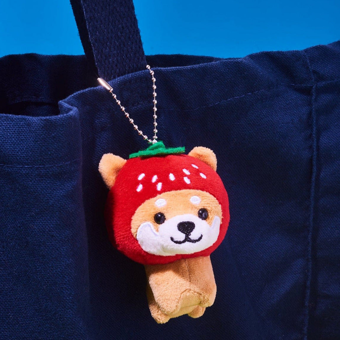 Memeshiba Plush Bag Charm - Strawberry Bag Charm - Dog