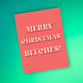 Merry Christmas Bitches Holiday Card Christmas Ornaments - 