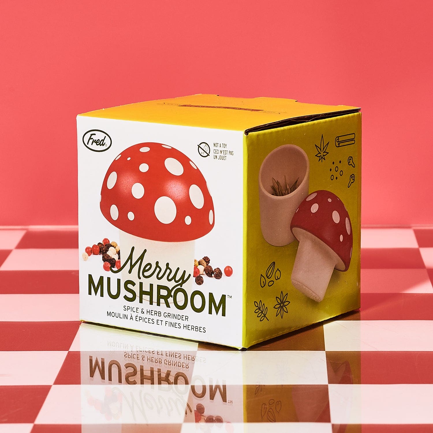 Merrie Mice メリーマウス きのこのかさで丸太渡り フィギュリン 置物 Merry Mushroom Grinder | Smoke Shop at Friends NYC