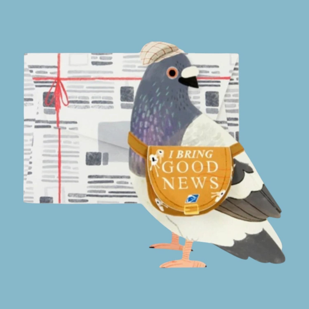 アロマグッズ almost fever_ Pigeons Under The Bridge Messenger Pigeon Pop Up Greeting Card | Friends NYC Brooklyn, NY