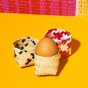 Mexican Mini Woven Basket - Round Multi 0123 - Cdmx22 -