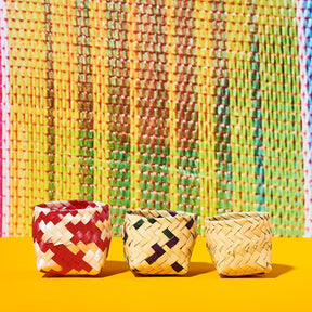 Mexican Mini Woven Basket - Round Multi 0123 - Cdmx22 -