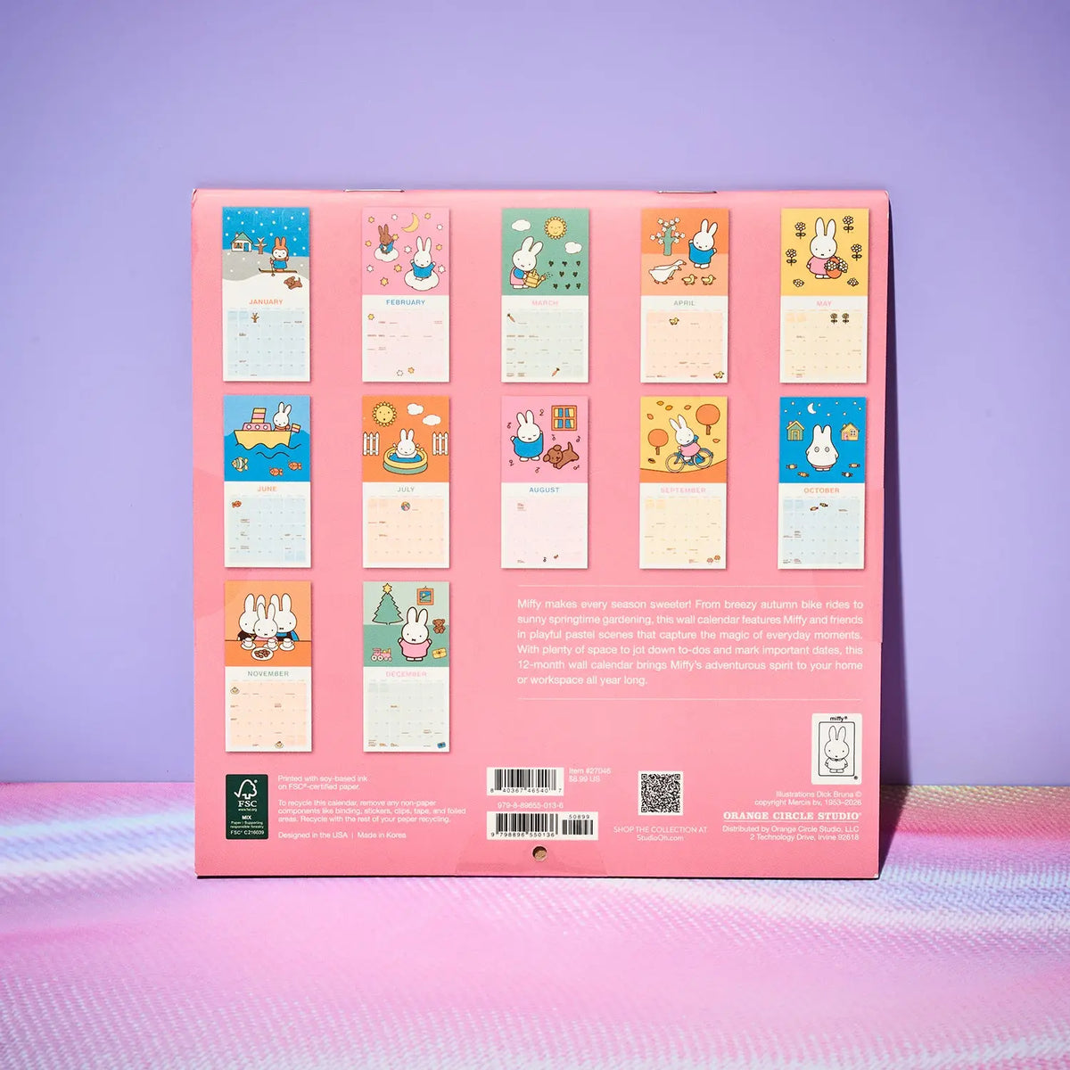 Miffy a Year in Color Wall Calendar 2027 7x7 | Friends Nyc