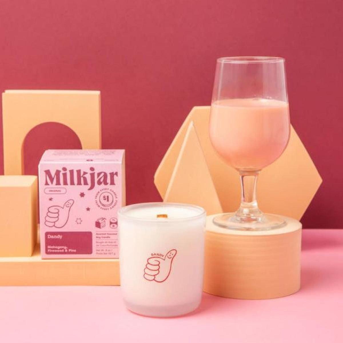 Milk Jar Candle Boxed - Candle - Coconut Soy - Galentines