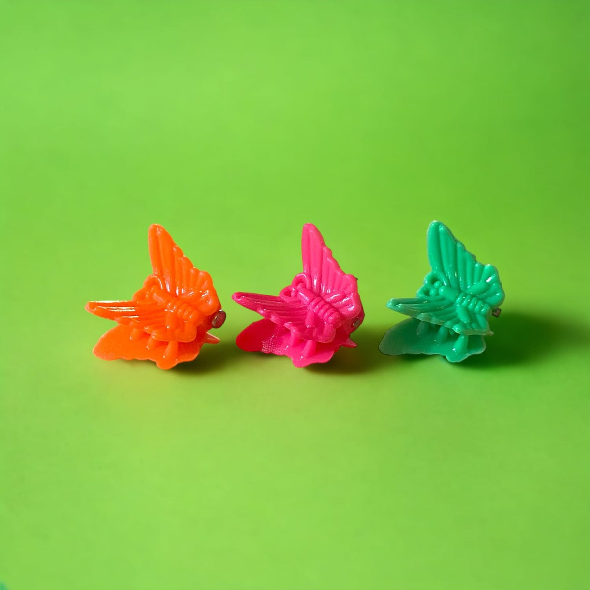 Mini Butterfly Neon Hair Clips - Set Of 24 0823 - Q323 -