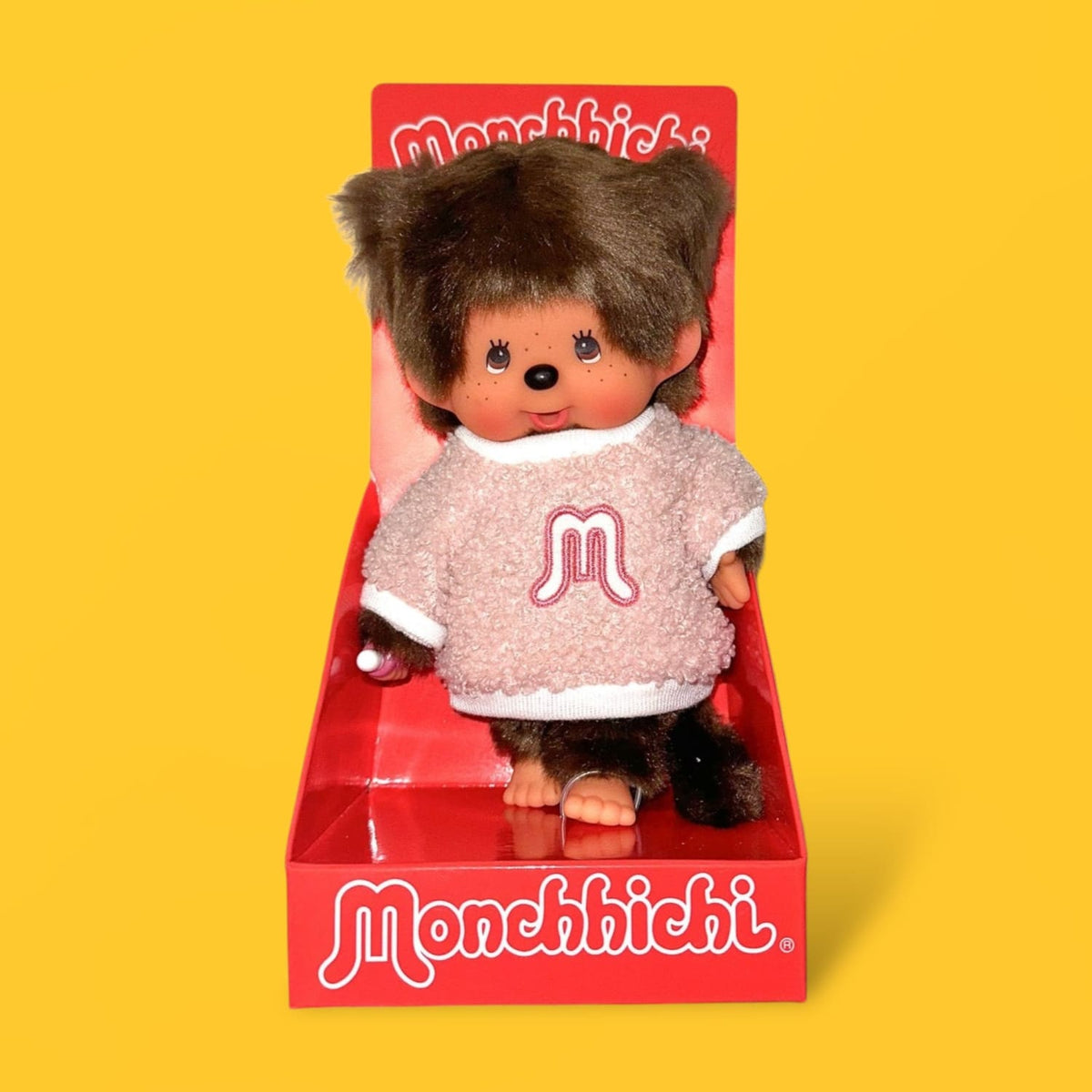 Monchhichi Doll - Fluffy Sweater Girl Collectible