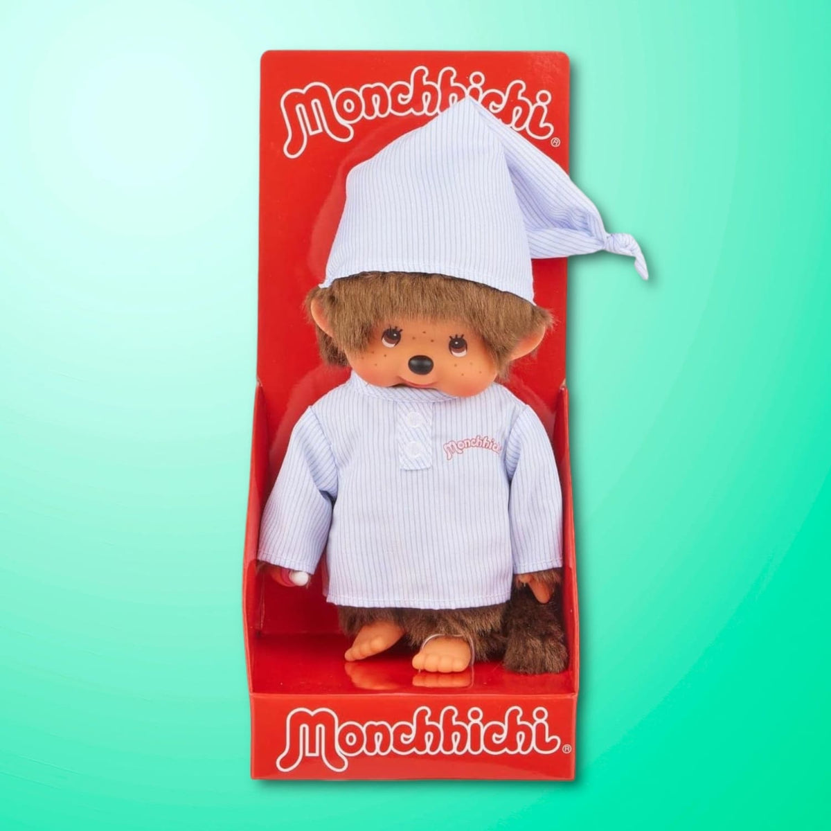 Monchhichi Doll - Stripe Pajama Boy Collectible - For