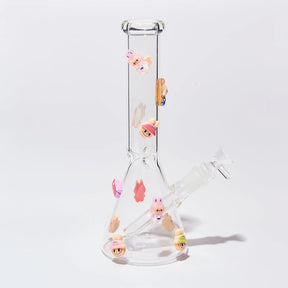 Monsters Labubu Charm Applique Glass Bong Monster Clear