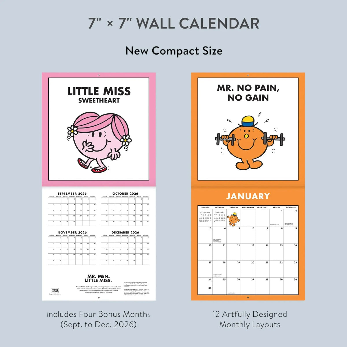Mr. Men Little Miss Wall Calendar 2027 7x7 | Friends Nyc