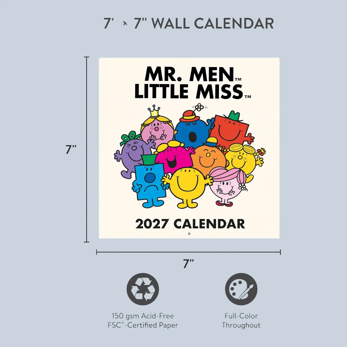 Mr. Men Little Miss Wall Calendar 2027 7x7 | Friends Nyc