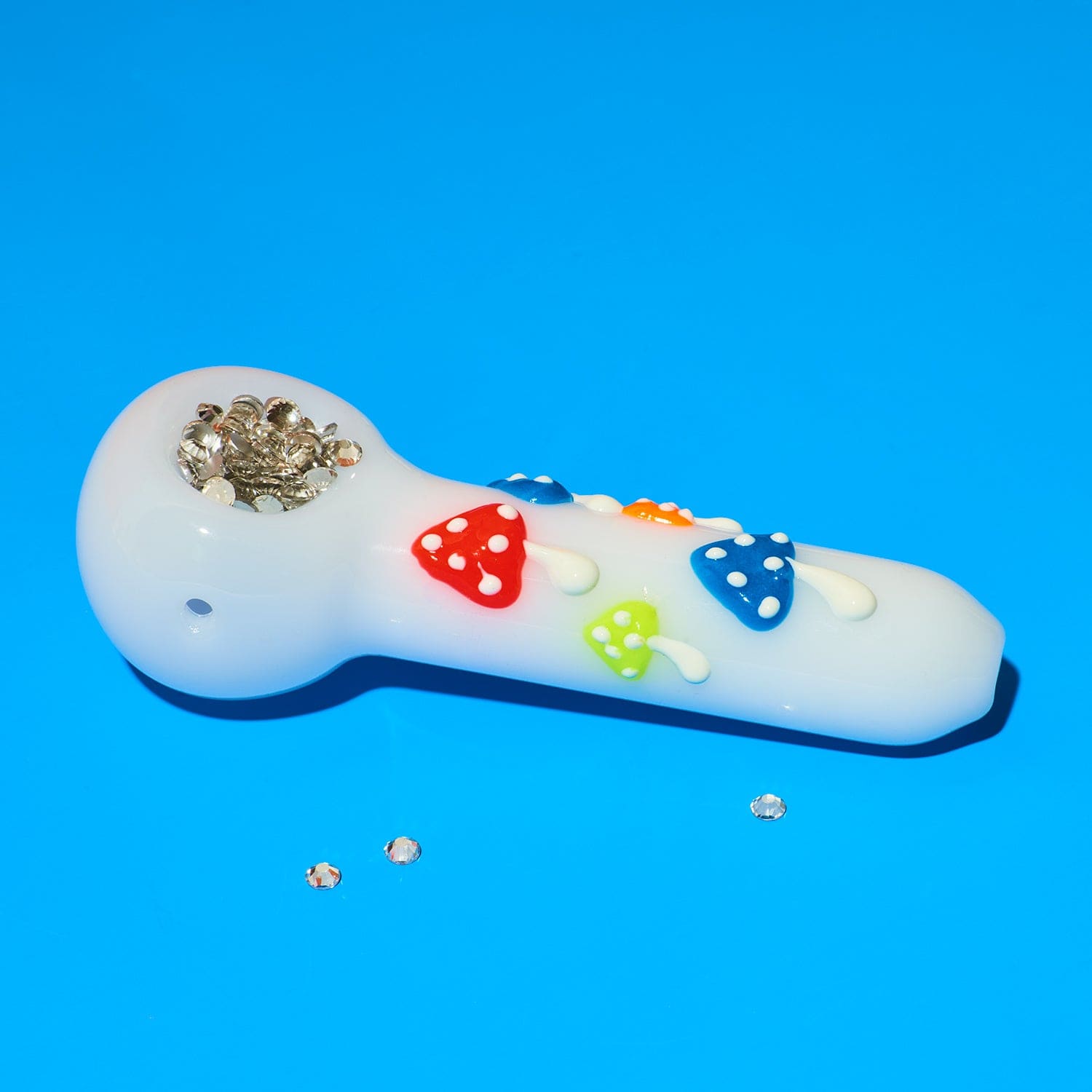 Mushroom Applique Hand Pipe Ph178 Hand Pipe - Smoke