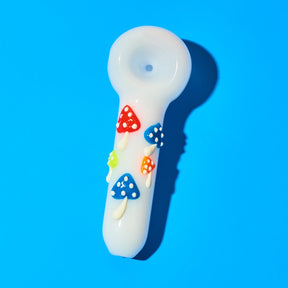 Mushroom Applique Hand Pipe Ph178 Hand Pipe - Smoke