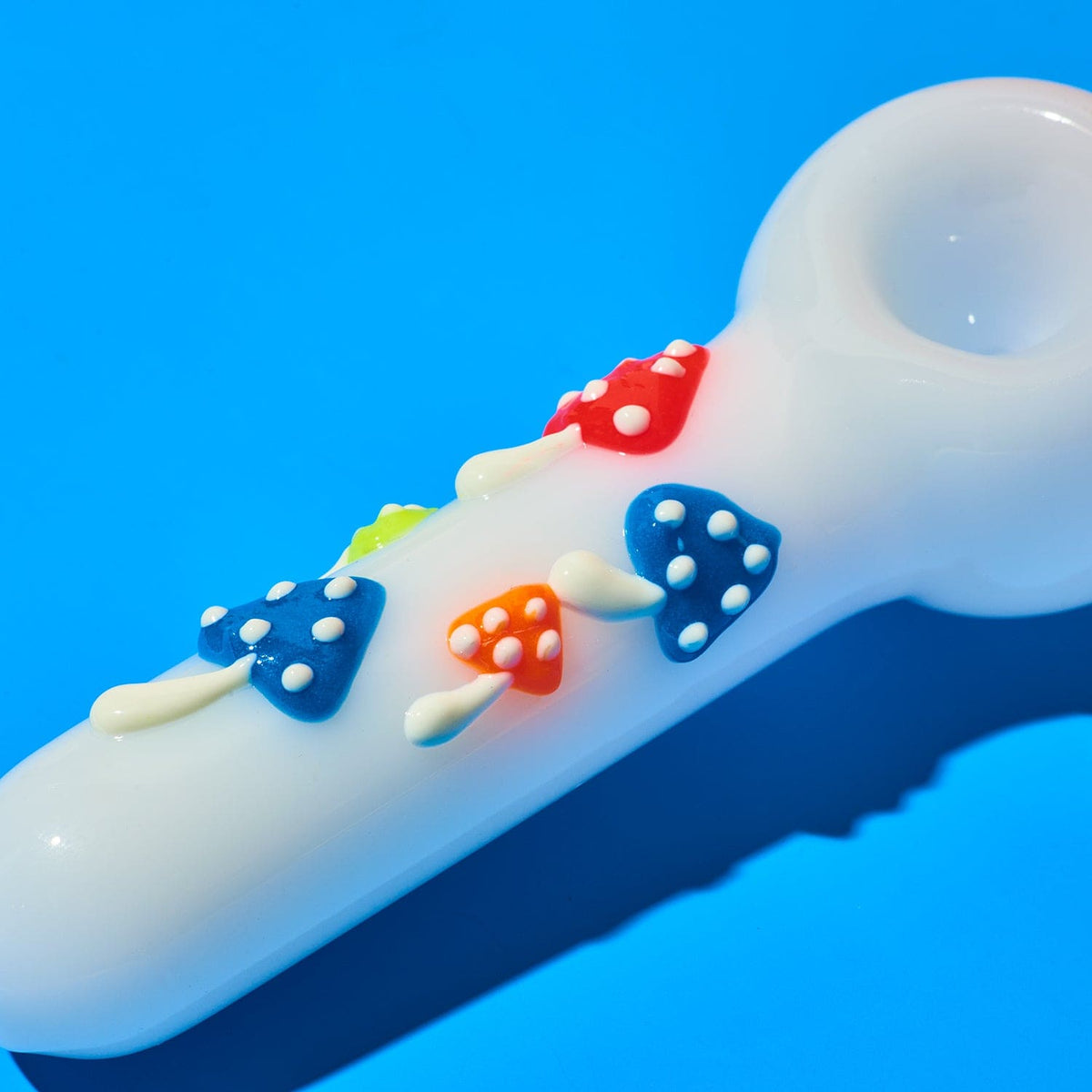 Mushroom Applique Hand Pipe Ph178 Hand Pipe - Smoke