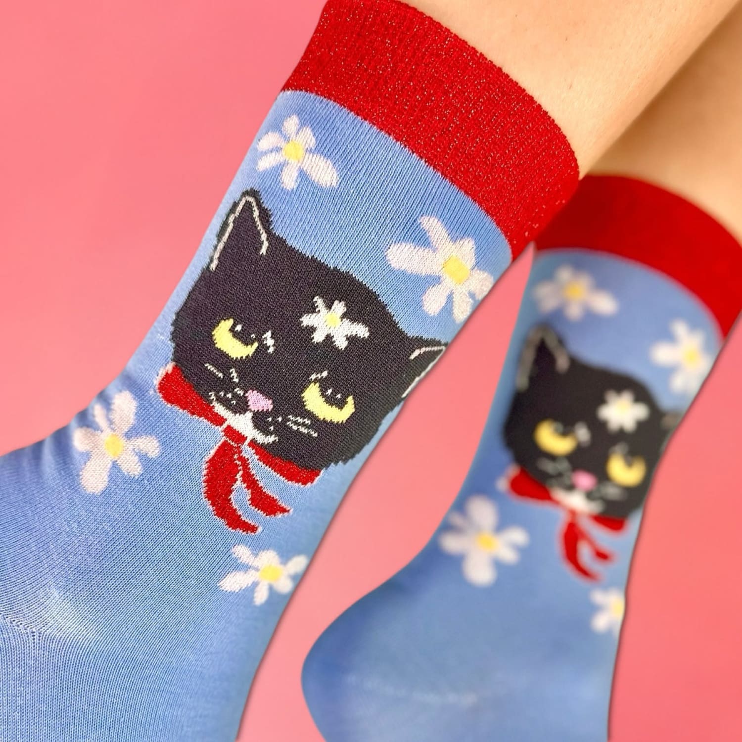 Naoko Cat Socks Cat Lover - Floral - Novelty Socks - Web1024