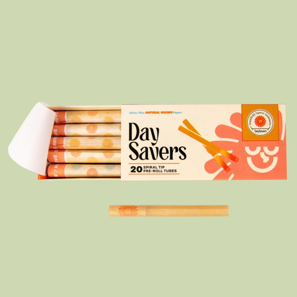 Natural Brown Pre Roll Tubes with Spiral Filter Tips