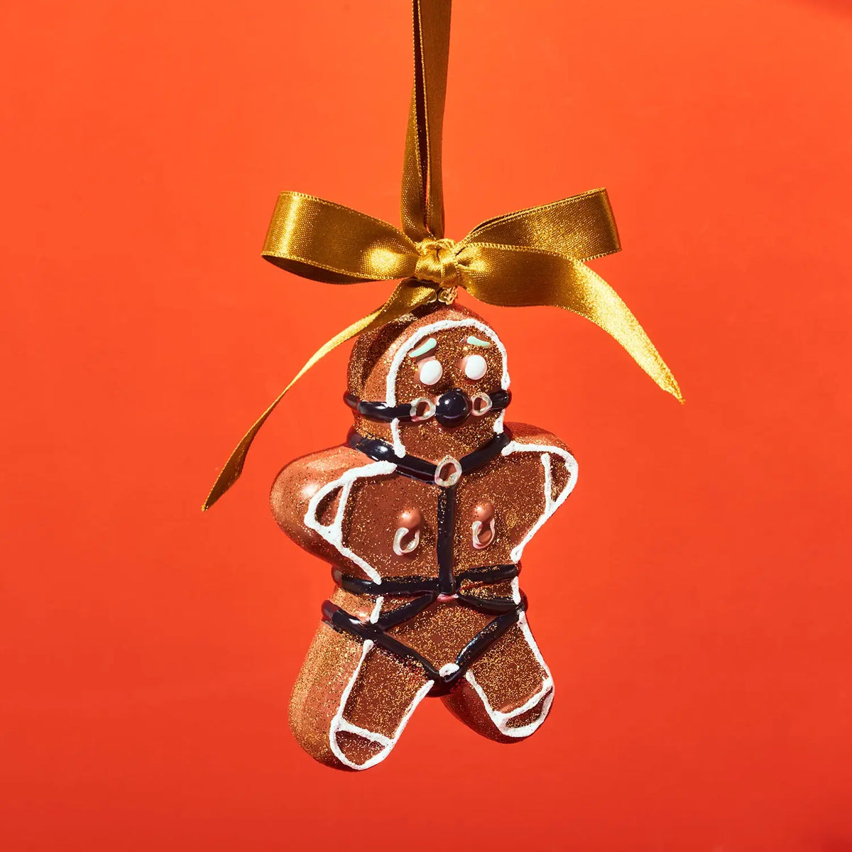 Naughty Gingerbread Man Ornament Glass by Cody Foster