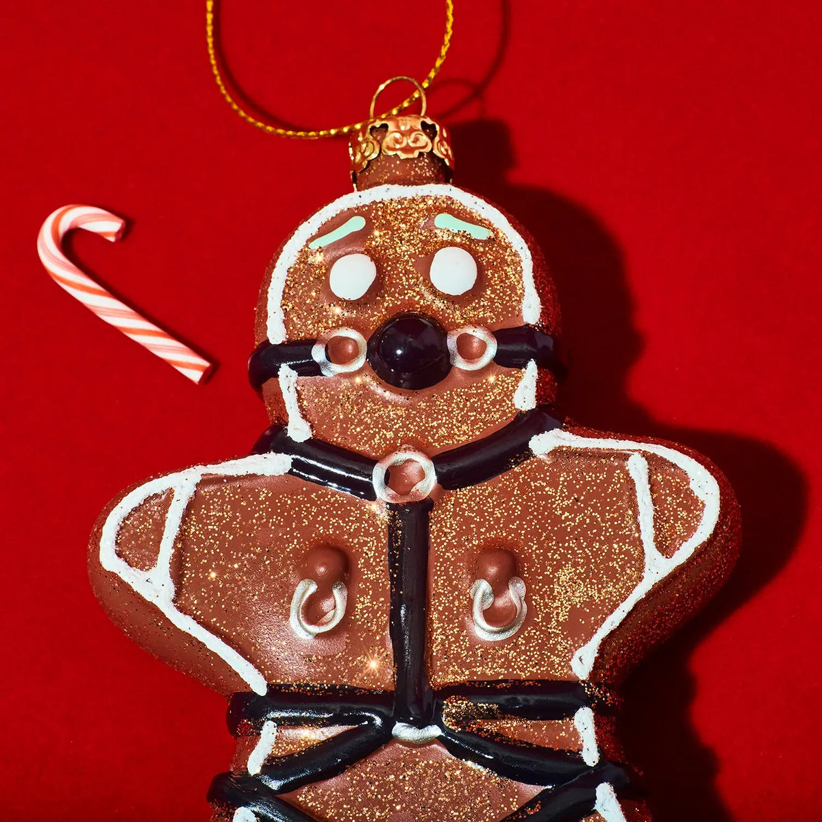 Naughty Gingerbread Man Ornament Glass by Cody Foster