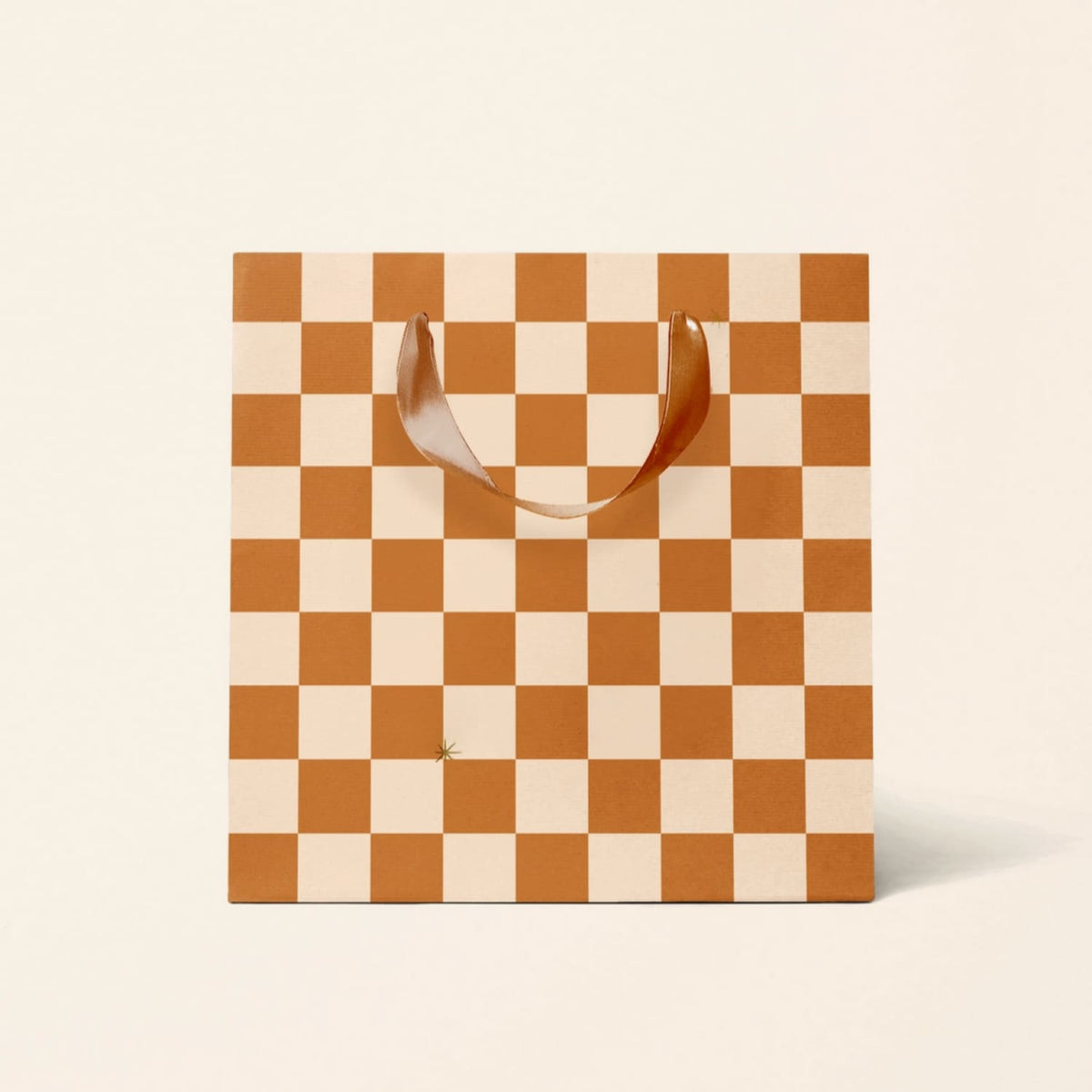 Neutral Checkered Gift Bag - Small Birthday Gifts