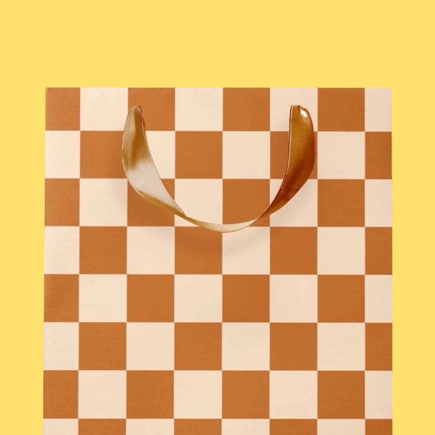 Neutral Checkered Gift Bag - Small Birthday Gifts