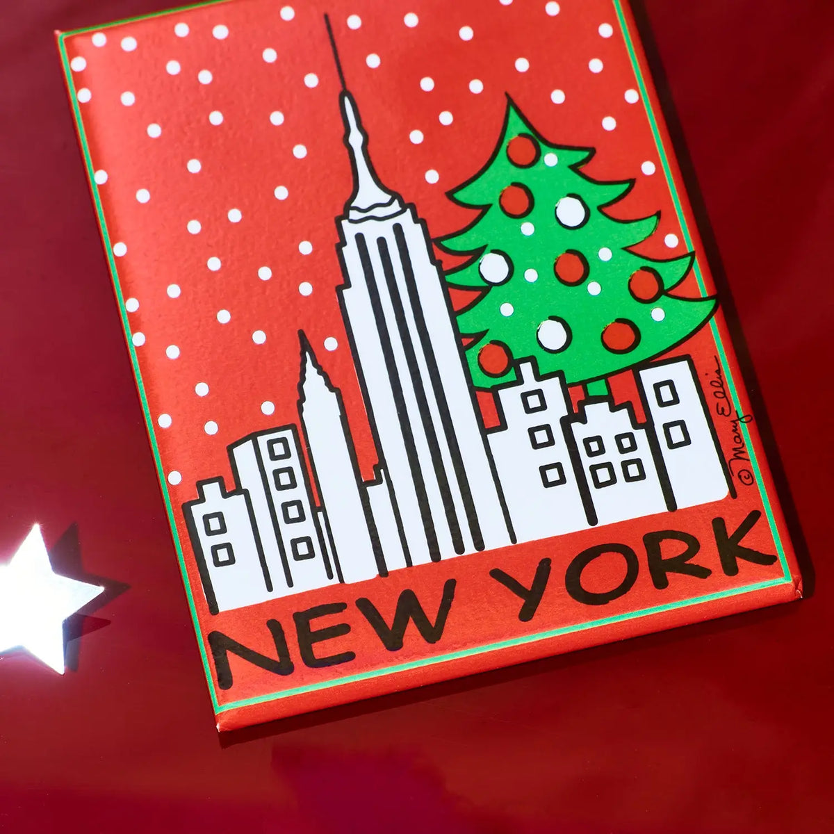 New York Christmas Skyline Magnet | Friends Nyc Brooklyn Ny