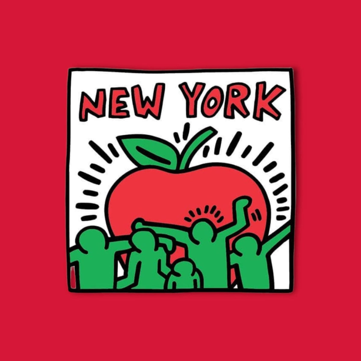 New York by Keith Haring Sticker Art - Decorative Sticker