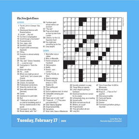 New York Times Crossword Page a Day Calendar 2026 Brain