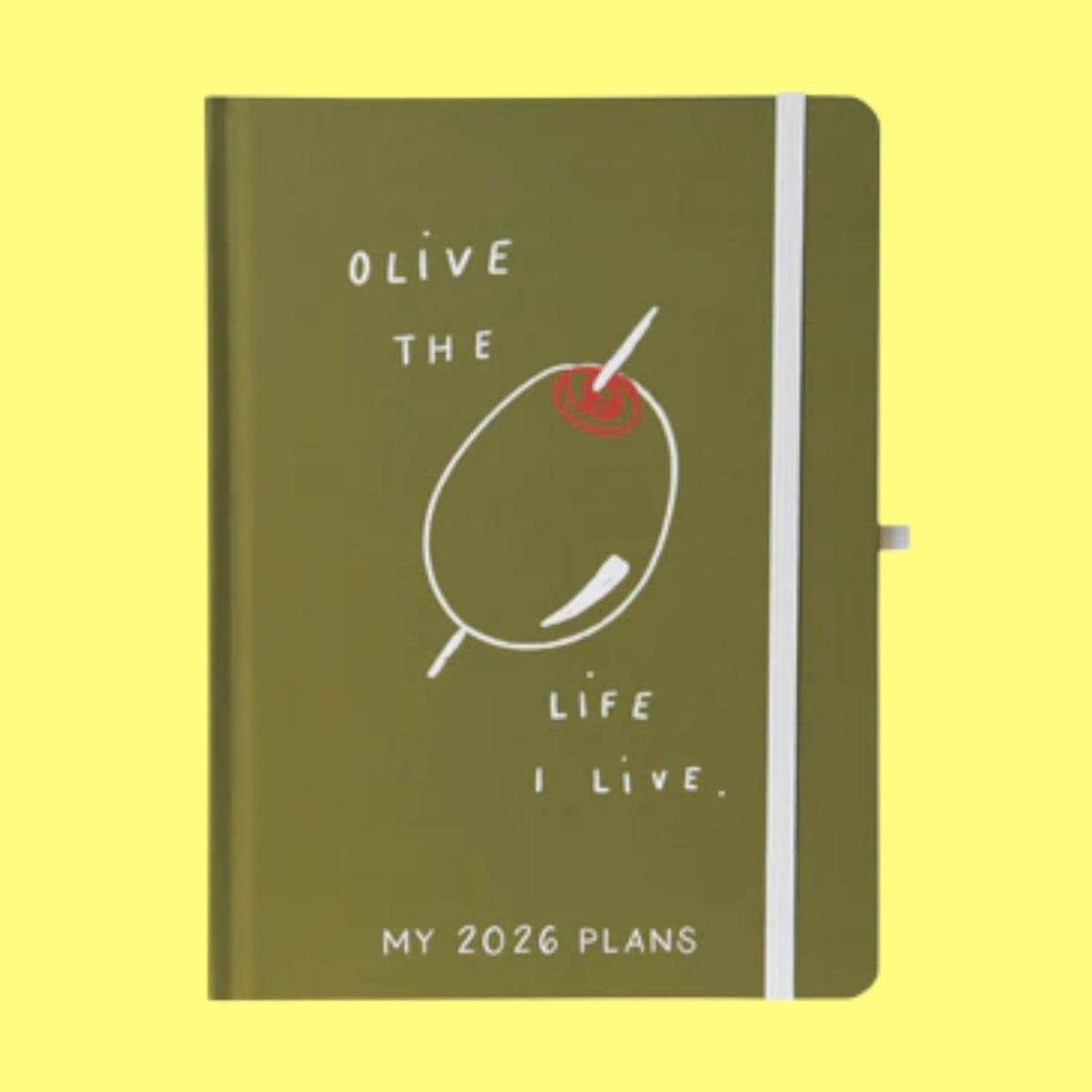 Olive Hardbound Planner 2026 Calendar26 Fake Food Green Tea