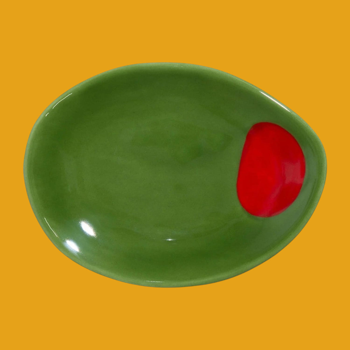 Olive Trinket Tray - Small Ceramic Organizer Dish - Friends