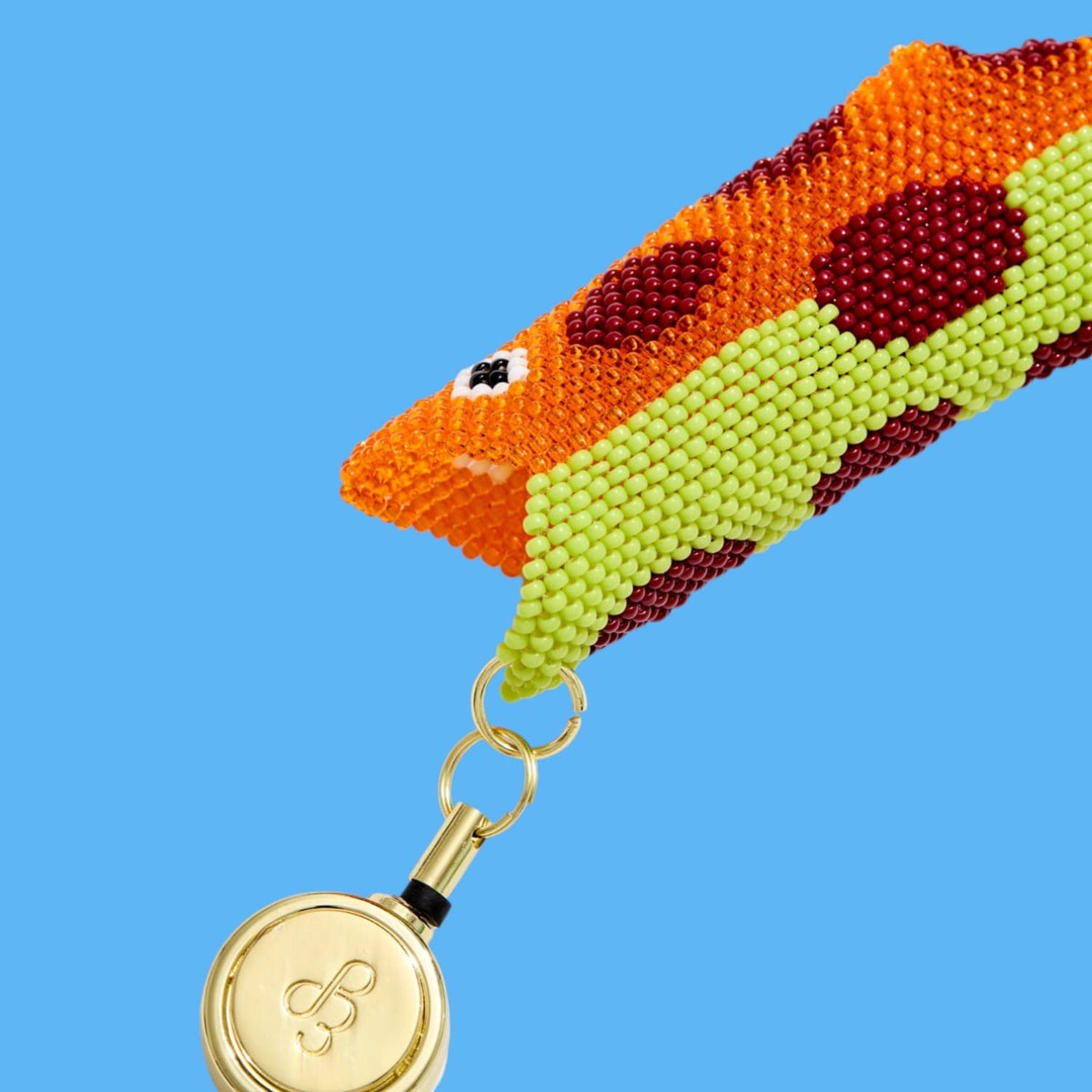 Orange Beaded Fish Lighter Holder Bag Charm Bag Charm