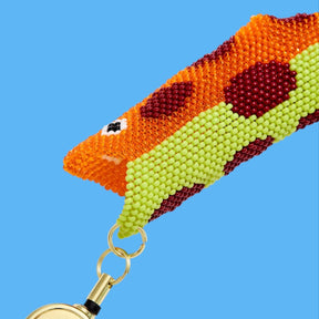 Orange Beaded Fish Lighter Holder Bag Charm Bag Charm