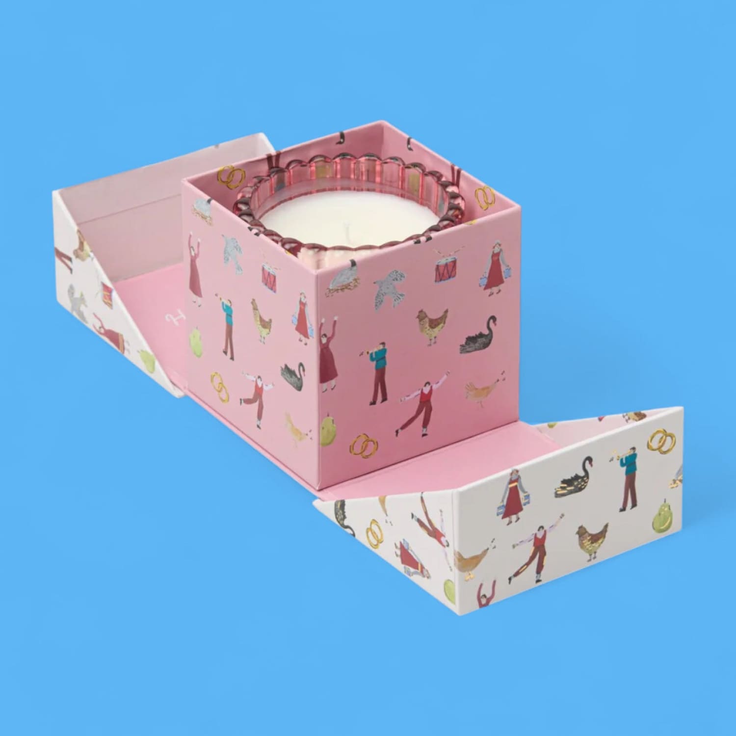 Tinted Glass in Holiday Merry Box Candle - Christmas