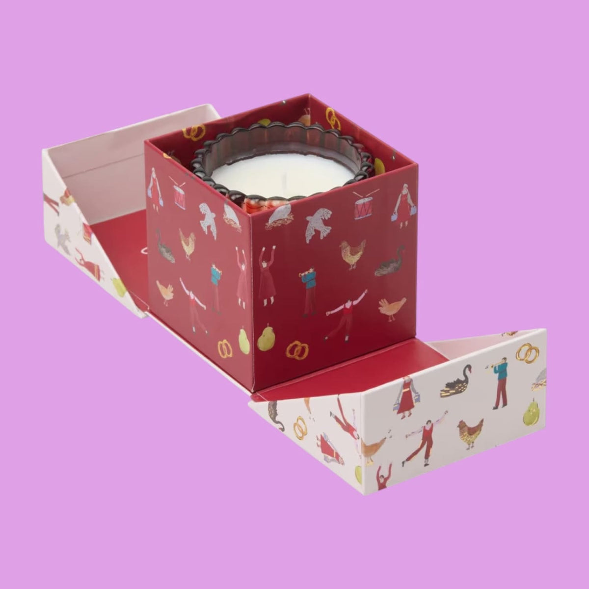 Tinted Glass in Holiday Merry Box Candle - Christmas