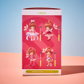 A product box for a LINEUP series type figure, featuring four anime-style character designs on a pink background with a blue and peach gradient backdrop.