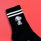 Peanuts Ankle Socks - Snoopy Black Ankle Socks - Black