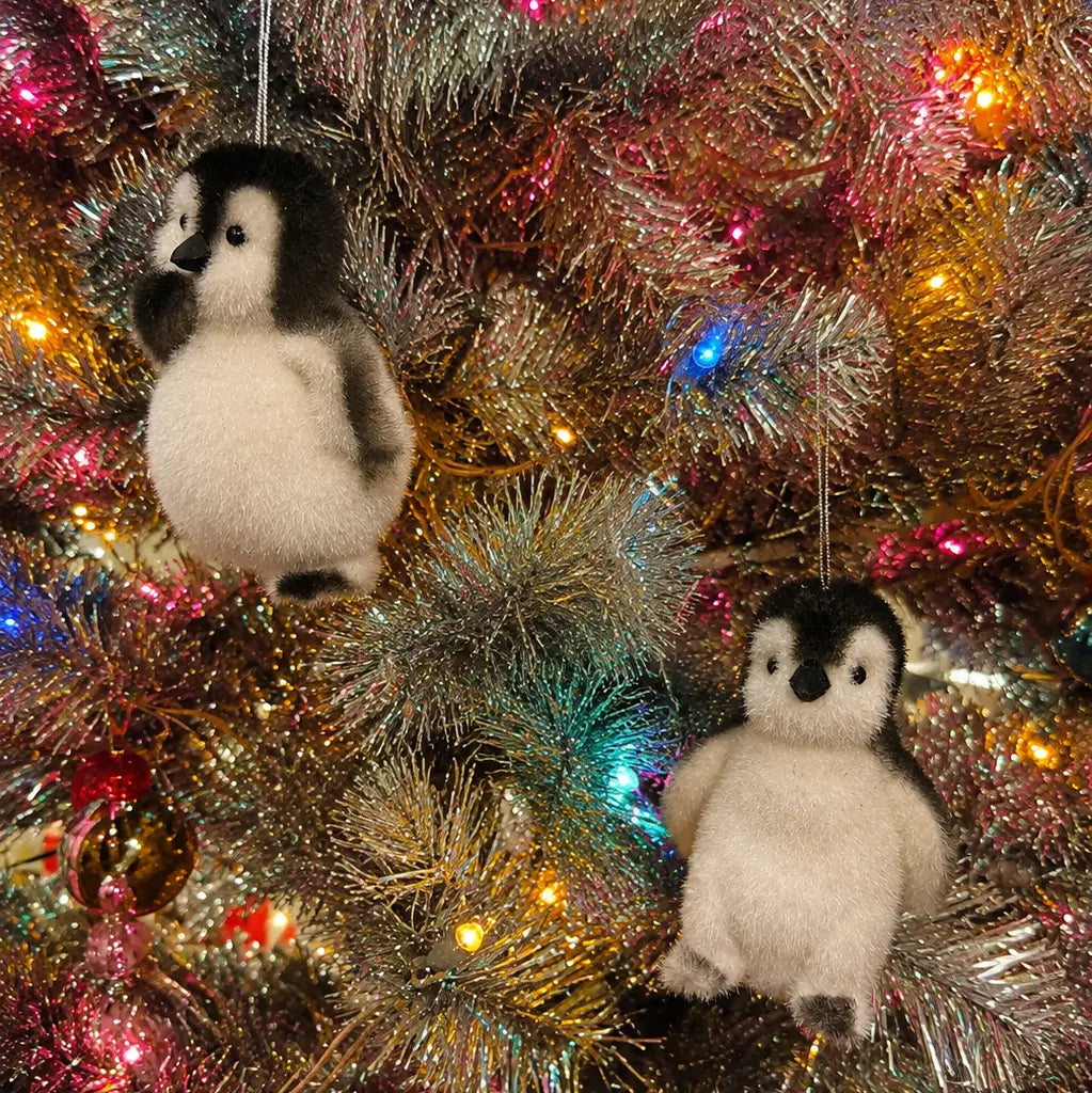 Penguin Flocked Ornament - Assorted | Friends Nyc Brooklyn