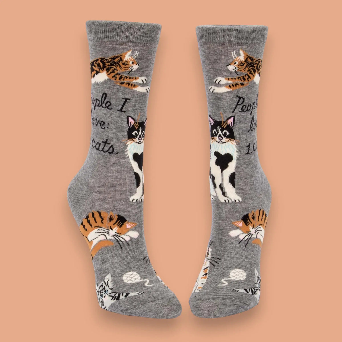 People i Love: Cats Women’s Socks Blue q Crew | Friends Nyc