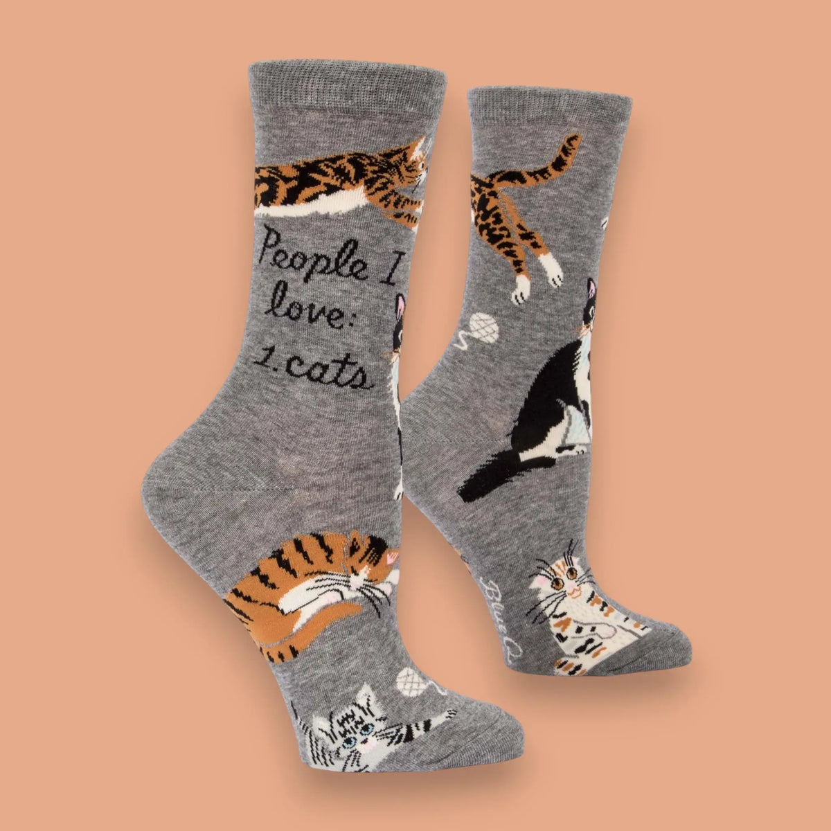People i Love: Cats Women’s Socks Blue q Crew | Friends Nyc