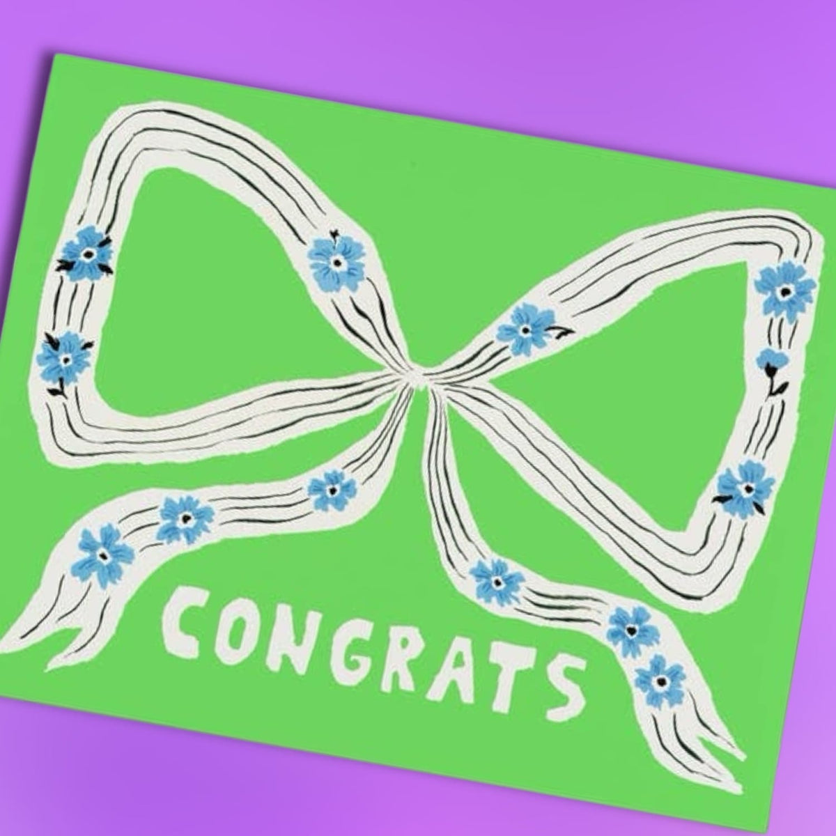 Perfect Bow Congrats Greeting Card A2 - Blank - Congrats