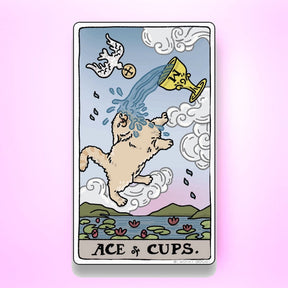 Ping Hatta Sticker - Ace Of Cups Cat Lover Meme Decorative