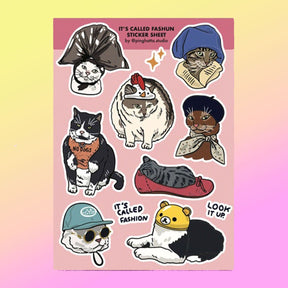 Ping Hatta Sticker Sheet - Fashion 0822 - Cat - Dad Gifts - 