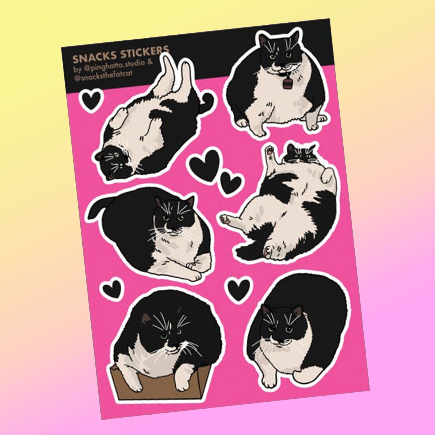 Ping Hatta Sticker Sheet - Snacks the Fat Cat 0822 - Cat - 