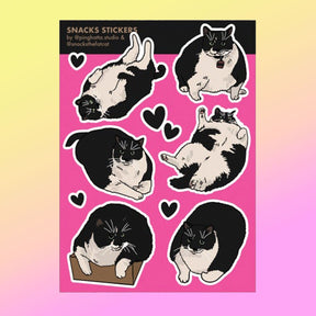 Ping Hatta Sticker Sheet - Snacks the Fat Cat 0822 - Cat - 