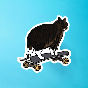 Ping Hatta Sticker - Skateboard Cat Animal Novelty - Cats - 